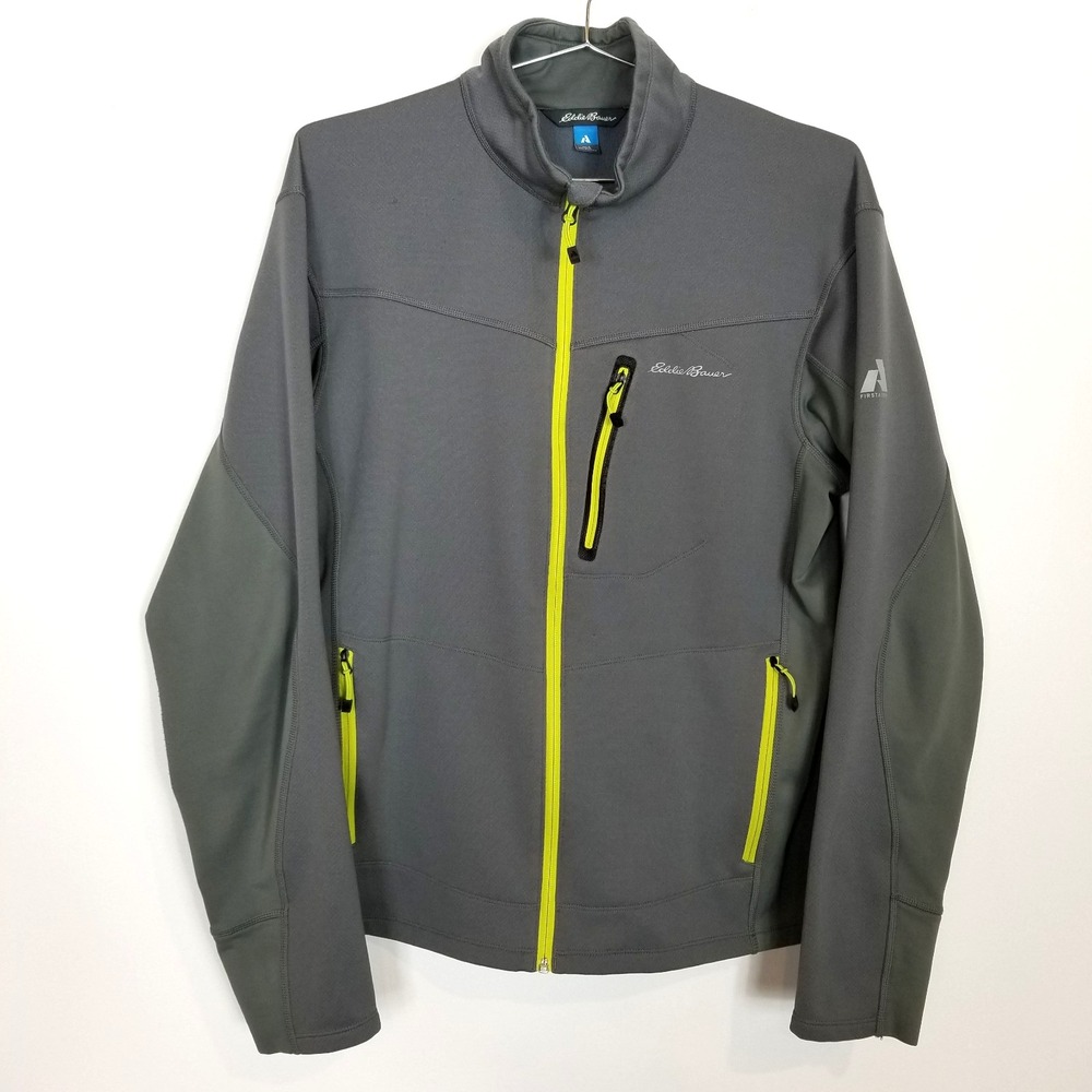 Eddie Bauer First Ascent Sandstone Fleece Full Zip Jacket Sz L Gray Outdoor